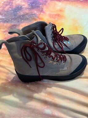 Jeffrey Campbell Taupe Suede Lace-Up Ankle Boots